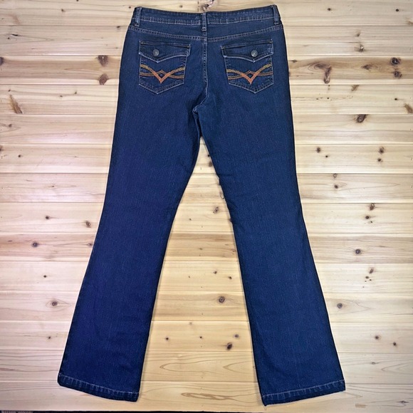 Maurice Sasson Jeans Womens 10 Boot Cut Mid Rise Dark Wash Denim Blue Jeans - Picture 4 of 9